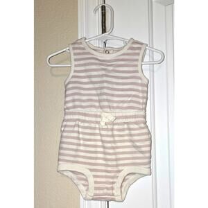 Organic Little Planet By Carter's Romper 18 Month Rose Pink and White Stripe